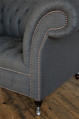 Chesterfield Design Sofa Sessel Couch Polster Luxus Textil Couchen 1 Sitzer #111