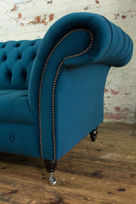 Chesterfield Sessel Fernseh Couch 1 Sitzer Sofa Textil Stoff Couchen Polster 131