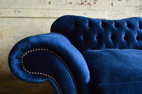 Chesterfield Design Sofa Sessel Couch Polster Luxus Textil Couchen 1 Sitzer #132