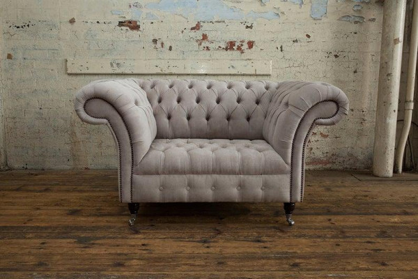 Chesterfield Big Textil Design Wohnzimmer Couch Sofa Polster 1 Sitz Leder #146