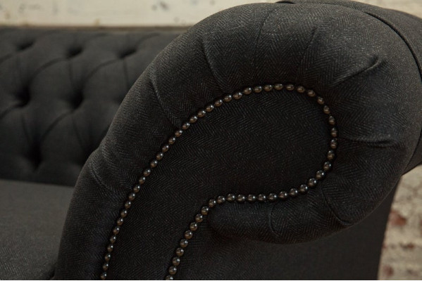 Chesterfield Sessel Fernseh Couch 1 Sitzer Sofa Textil Stoff Couchen Polster 201