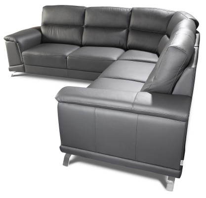 Eck Garnitur Heim Kino Sofa Couch Polster Couchen Sofas Relax Fußstützen Leder