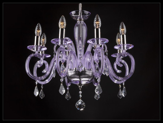 Bohemia Modern Leuchte Decken Leuchte Leuchter Kristall Lila Lampe Kronleuchter