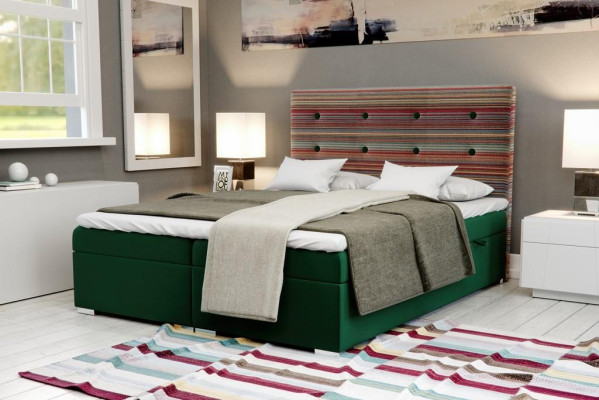 Chesterfield Bett Boxspring Hotel Doppel Komplett Set Topper Matratze Betten Neu