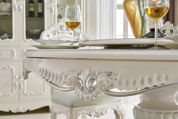 Klassische Barock Esszimmer Möbel Essgarnitur Lehnstuhl Tisch Gruppe 7tlg. Set