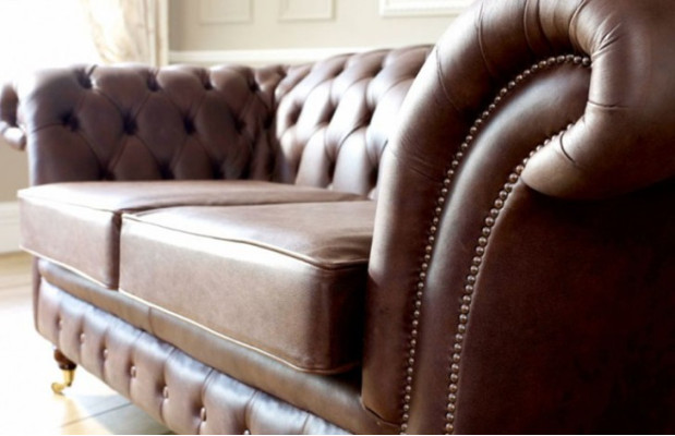 Chesterfield Mens Club Sofa Couch Leder Polster 2 Sitzer Braun NEW jvmoebel ®