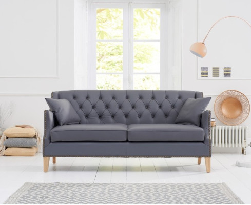 Couch Graue Chesterfield Büro Sofa Emfpangs Couchen Leder Textil Neu jvmoebel ®