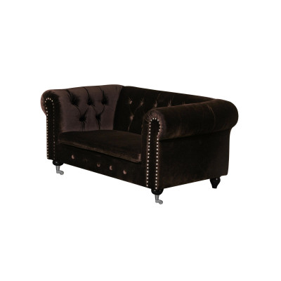 jvmoebel ® - Leder Sofa Couch  Royal Braun Polster Zweisitzer Couch Garnitur Neu