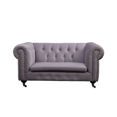 Chesterfield 2 Sitzers Klassische Luxus Barock Rokoko Sofa Textil Leder Couch