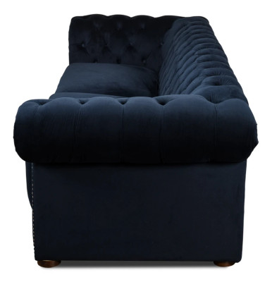 Klassische Wohnzimmer Couch - Blaue Chesterfield Stoff Sofa 3 Sitzer  jvmoebel ®