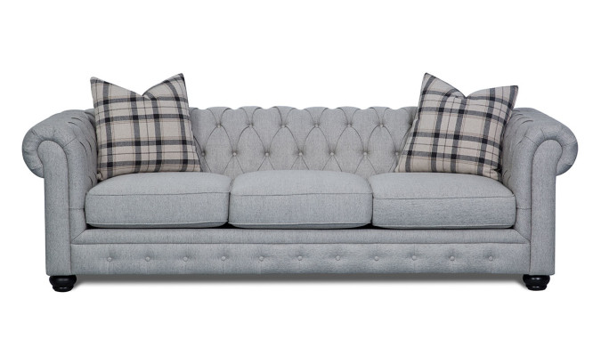 Chesterfield 3 Sitzer Sofa Stoffsofa Couch Polster Sitz Garnitur 3er Sofas Neu