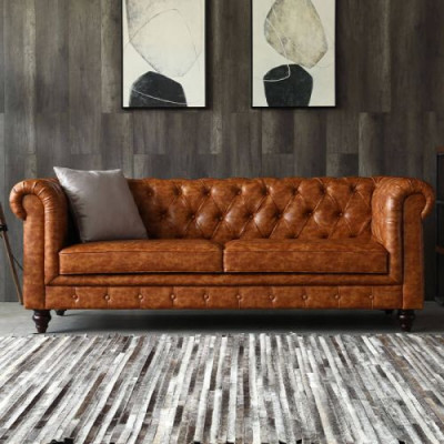 Chesterfield Leder Polster Design Sofa Luxus Couch Klassische Sofa 3 Sitzer Neu
