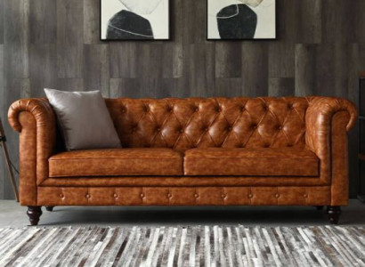 Chesterfield Leder Polster Design Sofa Luxus Couch Klassische Sofa 3 Sitzer Neu