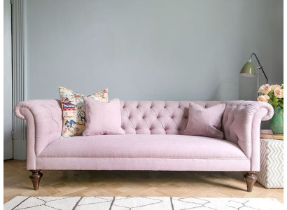 Chesterfield Textil Polster Design Sofa Luxus Couch Klassische Sofa 3 Sitzer Neu