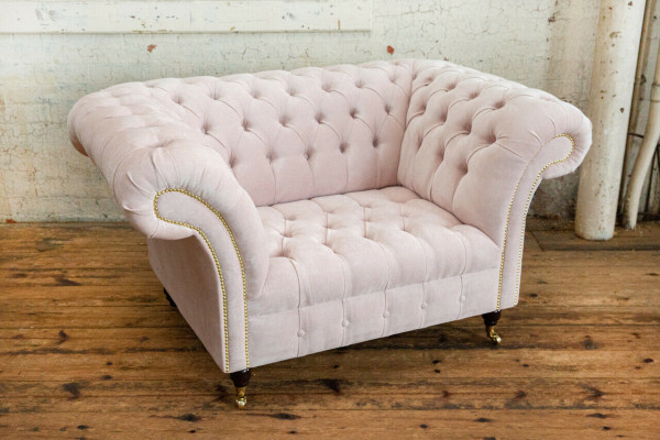 Chesterfield Sessel Fernseh Couch 1 Sitzer Sofa Stoff Couchen Polster Neu Textil