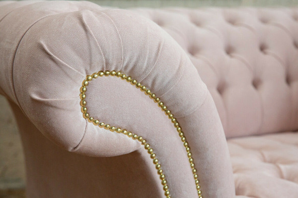 Chesterfield Sessel Fernseh Couch 1 Sitzer Sofa Stoff Couchen Polster Neu Textil