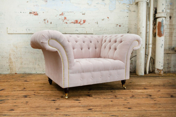 Chesterfield Sessel Fernseh Couch 1 Sitzer Sofa Stoff Couchen Polster Neu Textil