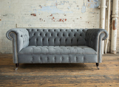 Chesterfield 3Sitzer Designer Sofa Polster Sofas Couchen Stoff Textil Dreisitzer