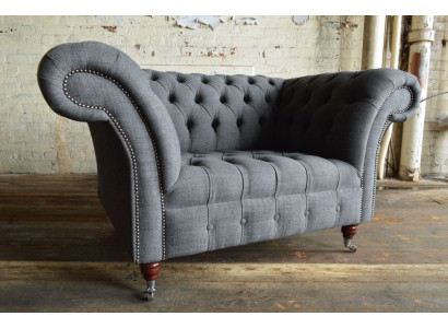 Chesterfield Design Stoff Couch Sessel 1.5 Sitzer Polster Sofas Lounge Neu Club