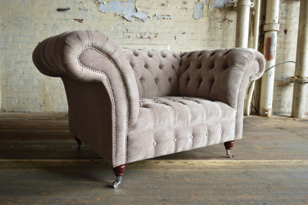 Chesterfield Sessel Fernseh Couch 1 Sitzer Sofa Stoff Polster Neu Textil Couchen