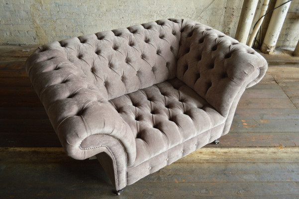 Chesterfield Sessel Fernseh Couch 1 Sitzer Sofa Stoff Polster Neu Textil Couchen