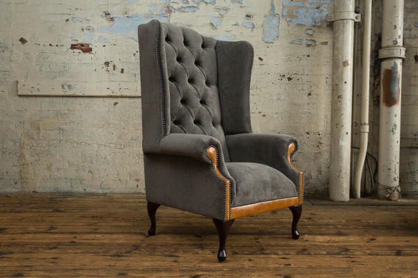 Chesterfield Samt Sessel Sofa Polster Sofas Design Luxus Couch Relax Fernseh Neu