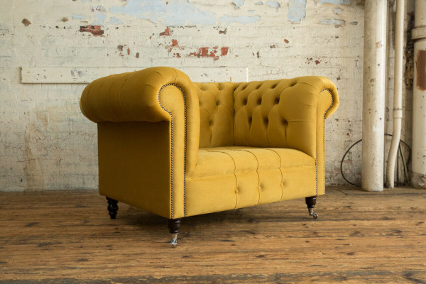 Chesterfield Design Sofa Sessel Couch Polster Luxus Textil Couchen 1 Sitzer #376