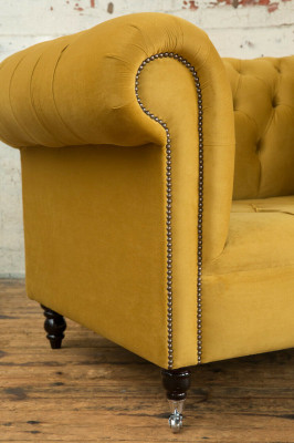 Chesterfield Design Sofa Sessel Couch Polster Luxus Textil Couchen 1 Sitzer #376