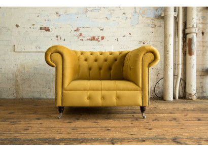 Chesterfield Design Sofa Sessel Couch Polster Luxus Textil Couchen 1 Sitzer #376