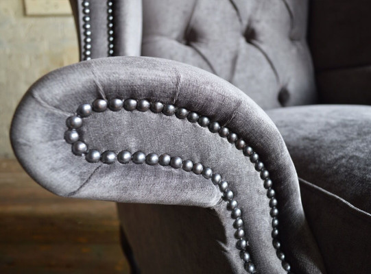 Chesterfield Sessel Fernseh Couch 1 Sitzer Sofa Textil Stoff Couchen Polster