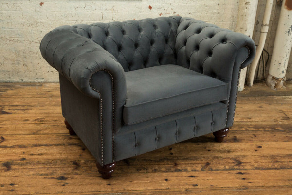 Chesterfield Design Sessel Couch Polster Luxus Textil Couchen 1 Sitzer Einsitzer