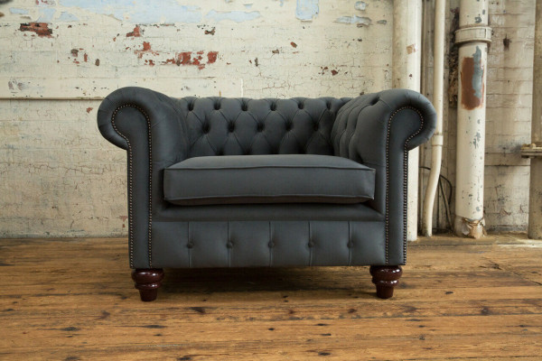 Chesterfield Design Sessel Couch Polster Luxus Textil Couchen 1 Sitzer Einsitzer