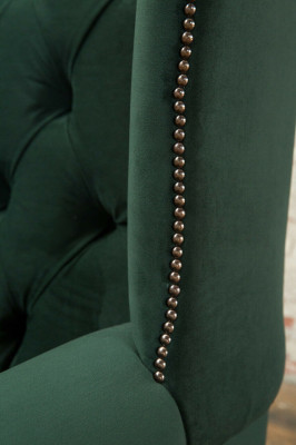 Chesterfield Ohrensessel Sessel 1 Sitzer Polster Couch Sofa Relax Fernseh Stoff