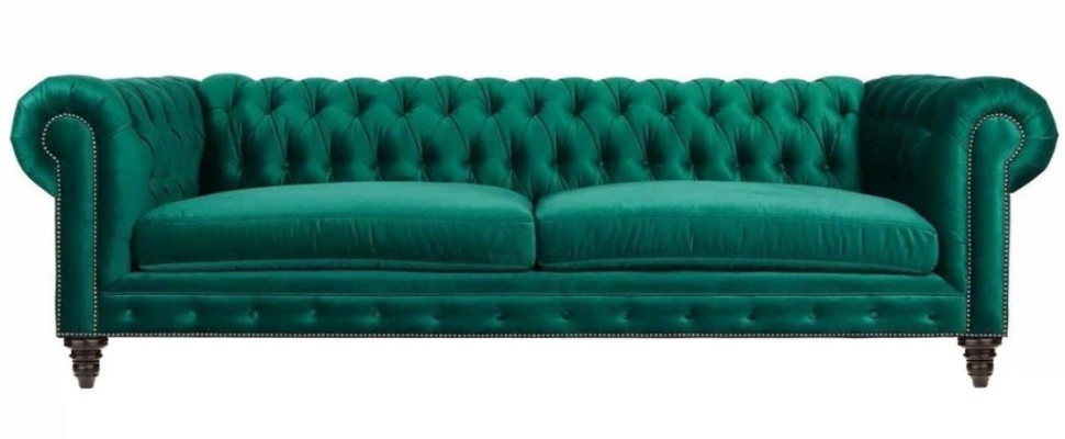 Blau Chesterfield Dreisitzer Modern Design Couchen Sofa Möbel Stoff Sofas Neu