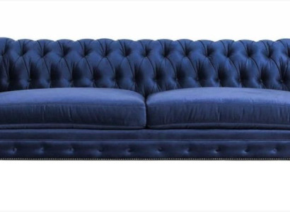 Blau Chesterfield Dreisitzer Modern Design Couchen Sofa Möbel Stoff Sofas Neu