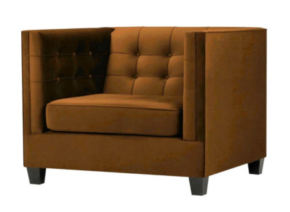 Modern Sessel Chesterfield Textil Stoff Braun Kreative Möbel Wohnzimmer