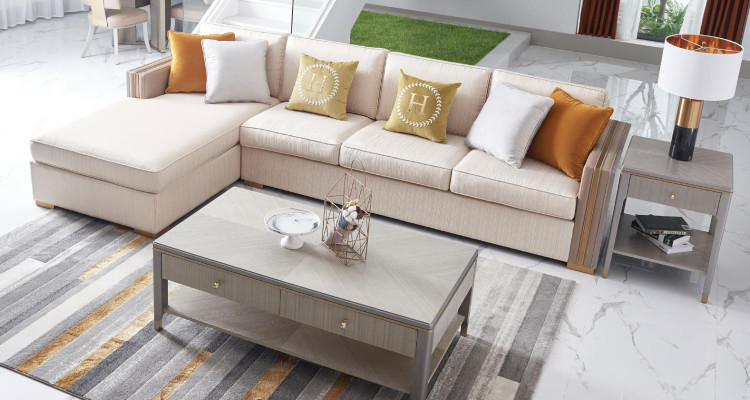 Ecksofa Textil Eck Wohnlandschaft Design Luxus Sofa Couch Eckgarnitur Möbel Neu