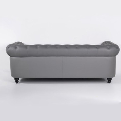 Couch Grau Chesterfield Büro Sofa Emfpangs Couchen Leder Textil Neu jvmoebel ®