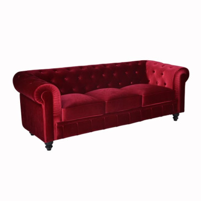 jvmoebel ® - Leder Sofa Couch - Rote Polster Dreisitzer Couch Garnitur 3er Neu