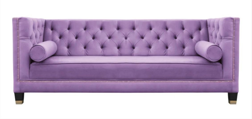 Chesterfield Dreisitzer Stoff Wohnzimmer Design Couchen Polster Sofa Sofas Grün