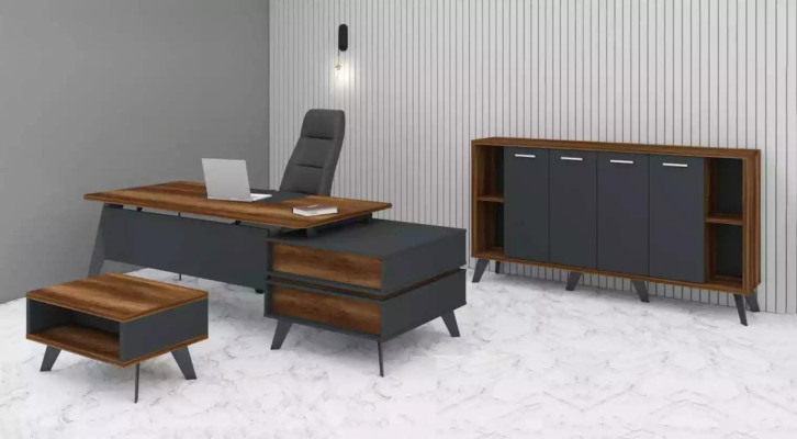 Büromöbel Komplettes Set 3tlg Arbeitszimmermöbel Schreibtisch Schrank
