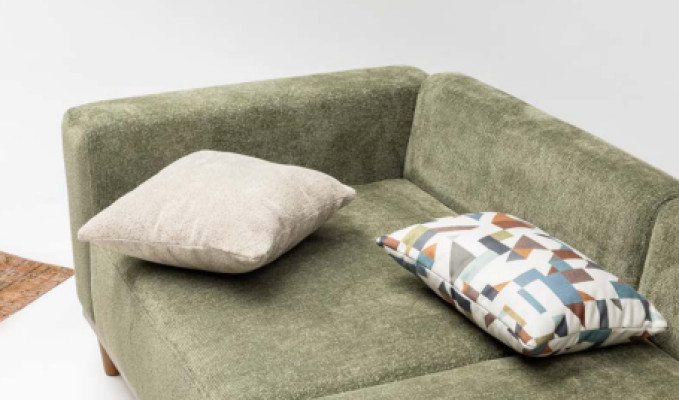 Garnitur Ecksofa L form Stoffsofa Dreisitzer Couch Sofa Beige Sessel