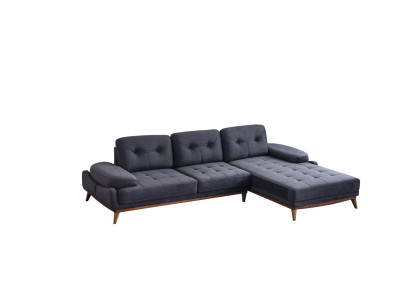 Blaues Wohnzimmer Ecksofa L-Form Couch Stilvolles Sofa Designer Sitzmöbel
