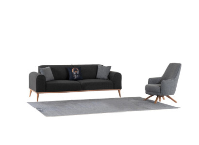 Exklusive Wohnzimmer Set aus 3-Sitzer Sofa und Sessel Neuheit 2tlg.
