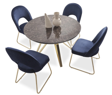 Esszimmer Blau 6x Stühle Holz Luxus Sessel Wohnzimmer Möbel 6tlg. Neu