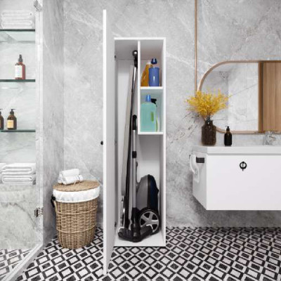 Badezimmer Badschrank Modern Design Mit Regalen Weiß Rechteckig Modern