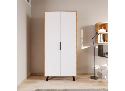 Schlafzimmer Kleiderschrank Modern Design Weiß Braun Zweifarbig Luxus