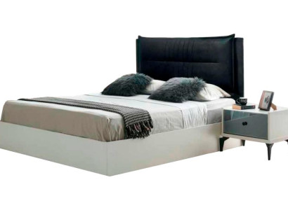Bett Schlafzimmer Weiß Schwarz Zweifarbig Modern Design Zweifarbig Doppelbett