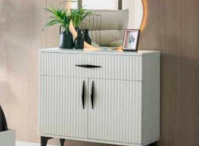 Kommode mit Spiegel Weiß Einfarbig Modern Stil Design Rechteckig Schlafzimmer