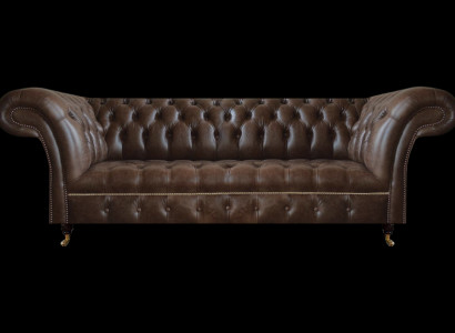 Braunes Chesterfield Ledersofa Wohnzimmer Couchen Designer Robuste Möbel